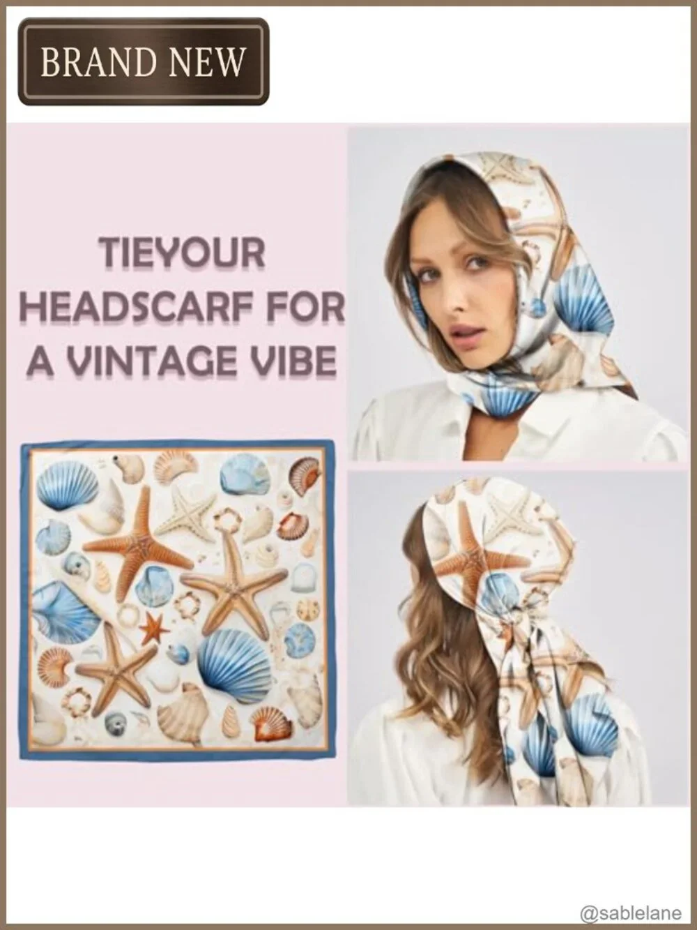 Satin Silk Feeling Square Scarf Hair Wrap Lightweight Fashion 27.5 Inches